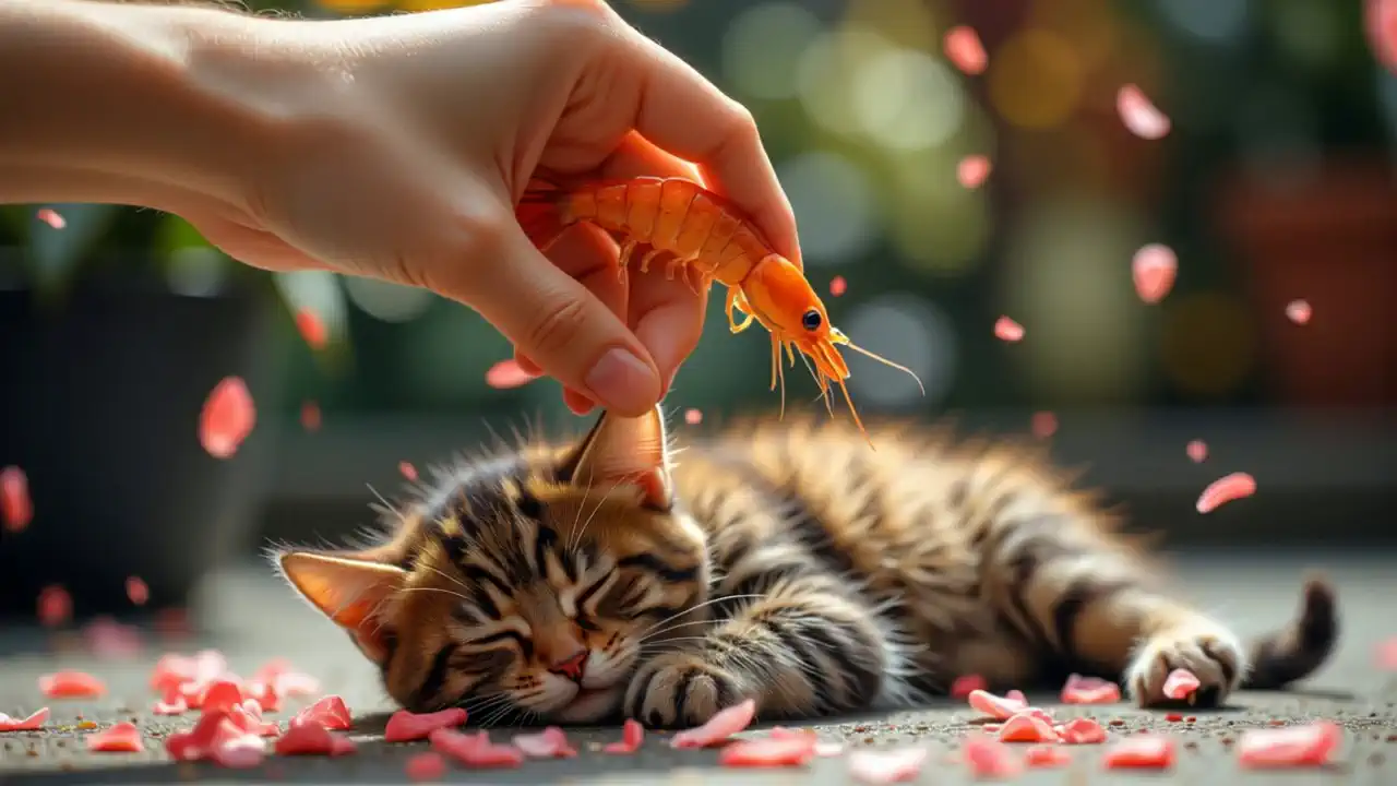 Kitten and Shrimp