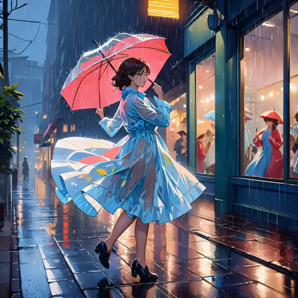 雨中の女性🌃