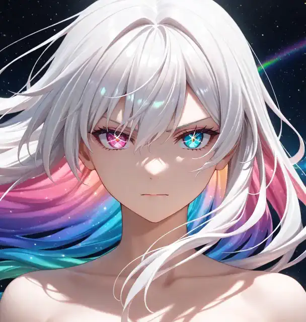 Hair blowing in the wind、Speak in the starry sky。