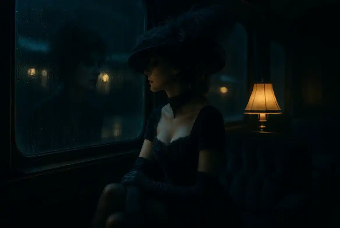 Woman on train