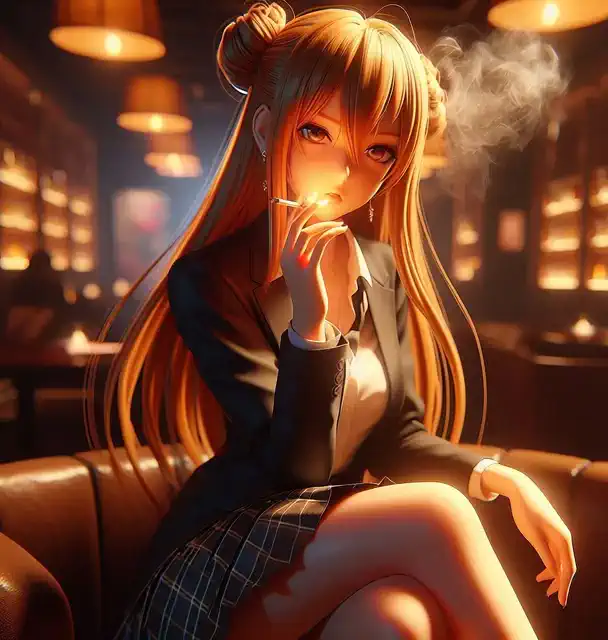 美女と喫煙