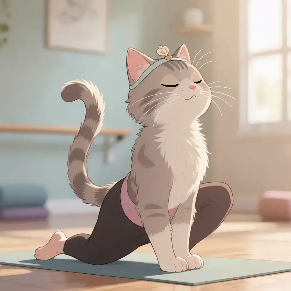ヨガインストラクター猫