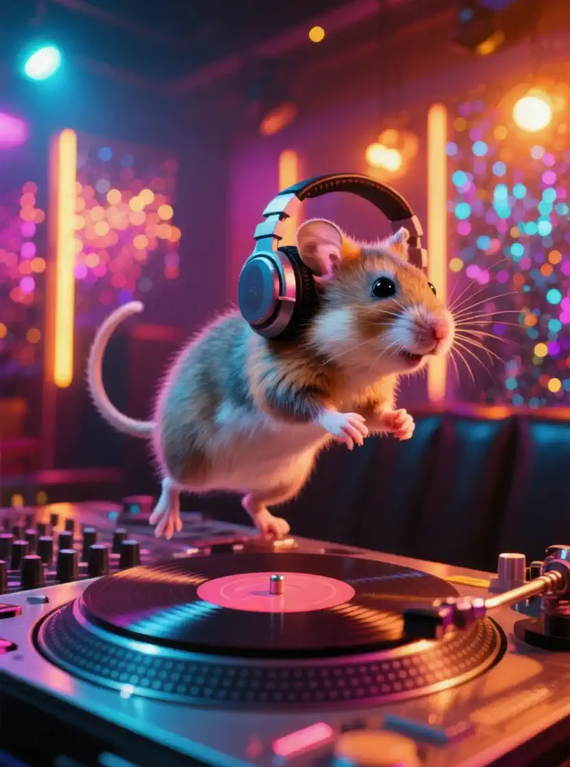 DJハムスターのスクラッチプレイ🎧💃 