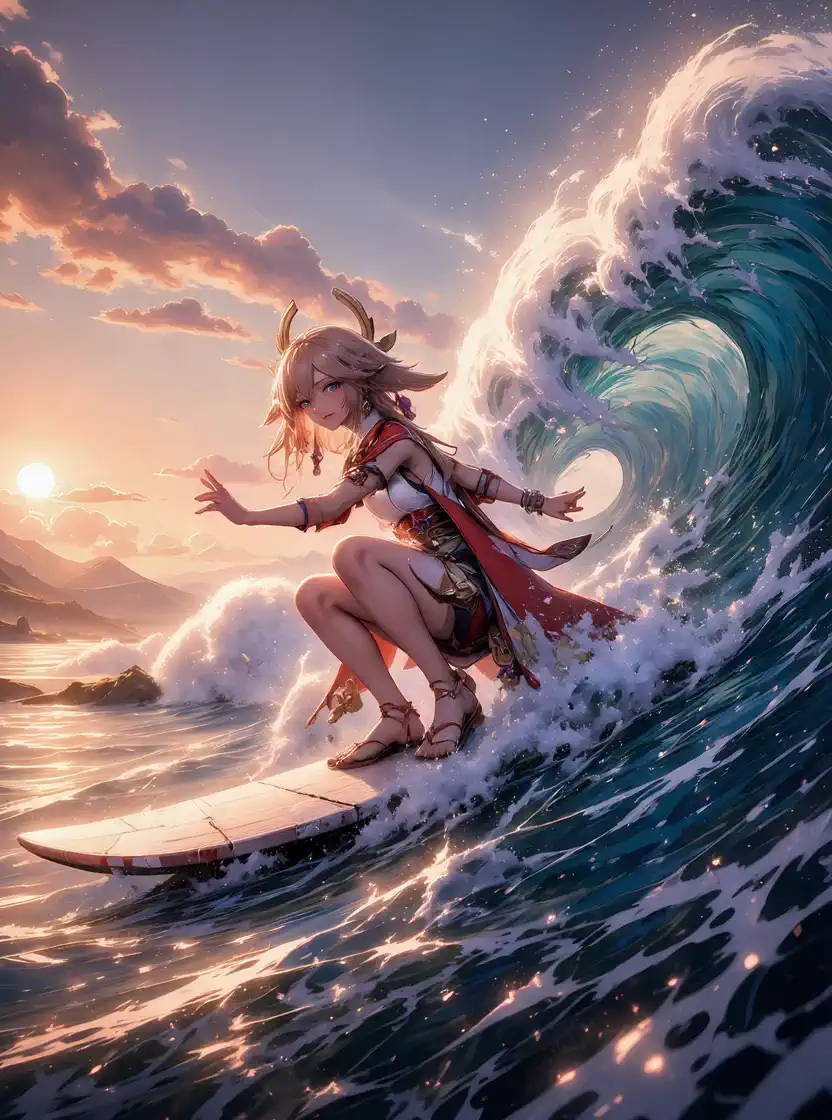 Video: Yae Miko Summer Surfing Time ! 🌊🔥