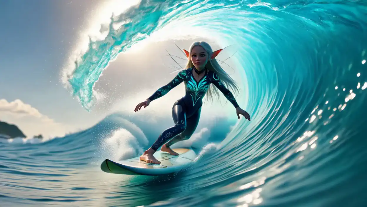 Wave Whisperer: The Elven Surfer