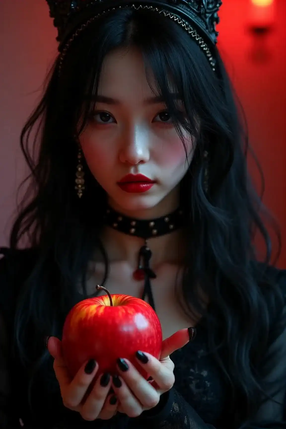 红苹果下的神秘女子🍎