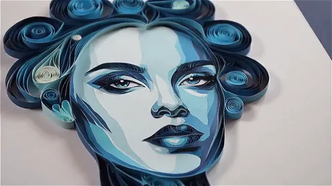 retrato de papercraft