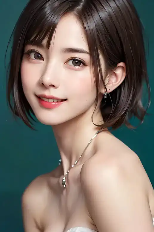 High definition camera video of a young woman wearing a gorgeous dress、slowly spinning while showing off her accessories shining in the lights、in a quiet room, and the drape swings gracefully as she moves in a quiet room