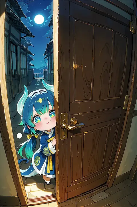 (ΦᗜΦ) ฅ(>ω<ฅ)💨《月明かりの路地へ走るヨンヨン》/ “Yongyong Runs Into the Moonlit Alley”