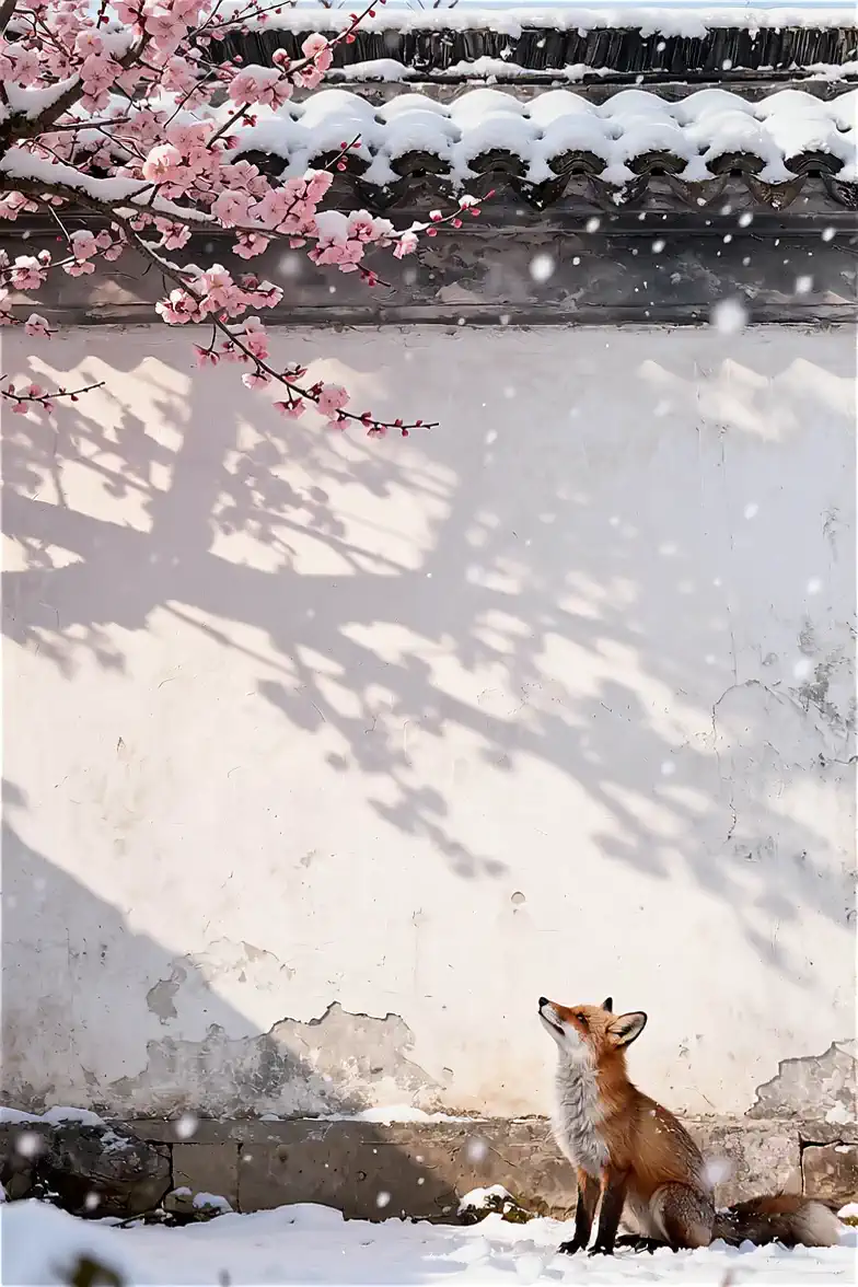 雪・梅・狐 / Snow, Plum, Fox