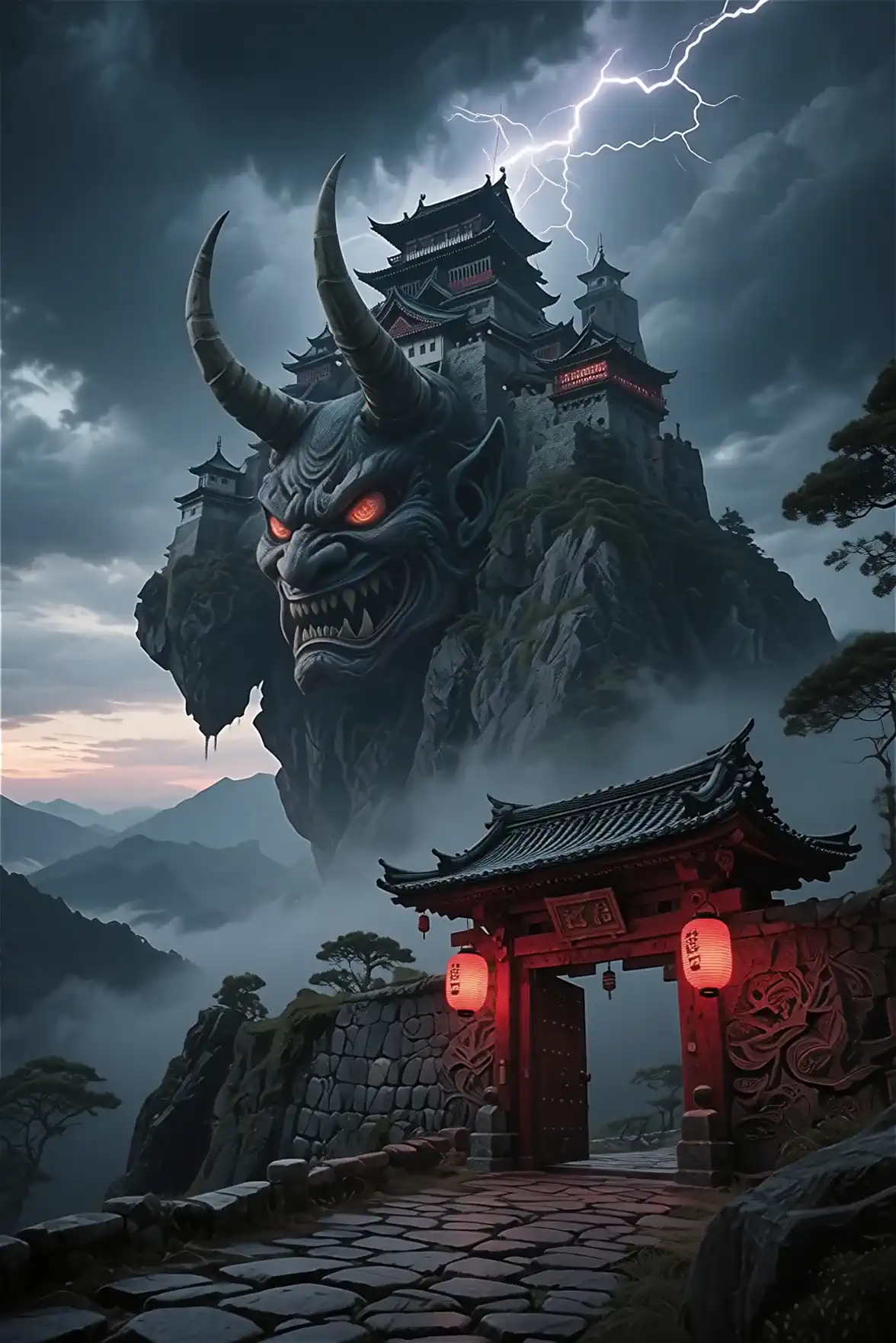 鬼の城、雷鳴轟く！👹⚡