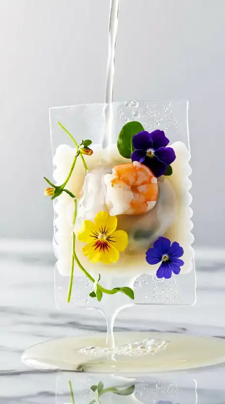 Edible Art: A Culinary Infusion! 🌸🍤