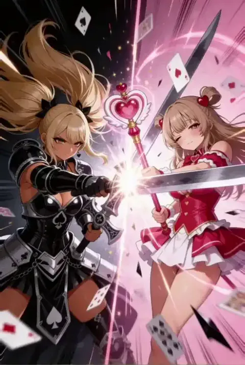 ♠️戦士vs🩷魔法少女　※おまけあり