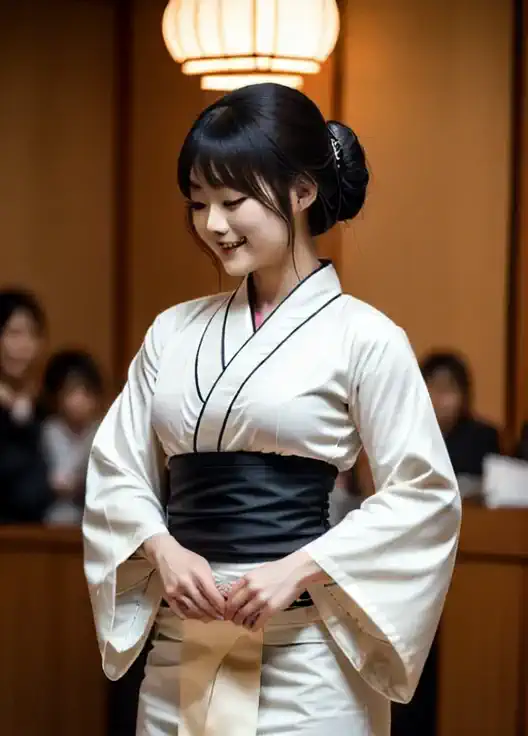 白和服の笑顔、ため息が出るほど綺麗✨