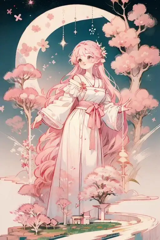 桜色の三日月、少女に会いました🌸