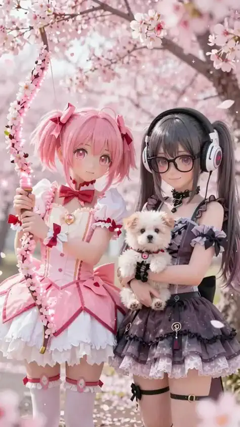 🌸 Sakura sob as duas meninas mágicas! 🌸