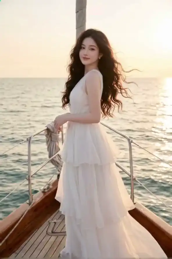 Gracefully on the wooden boat
