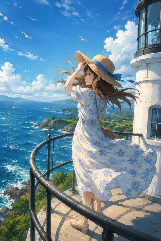 灯台の上、夏の海風が最高すぎる✨