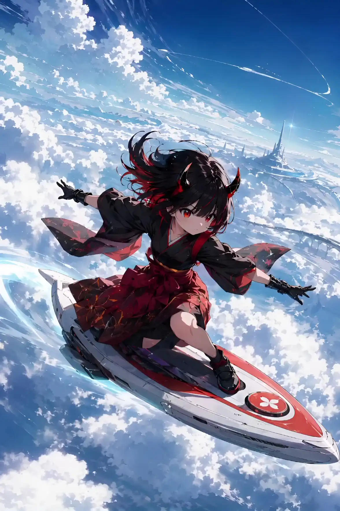 浮遊ボードに乗って