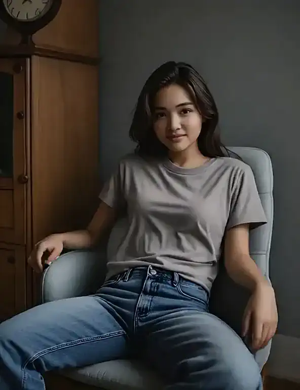 Image-to-Video Portrait Animation laughing On Chair with fun