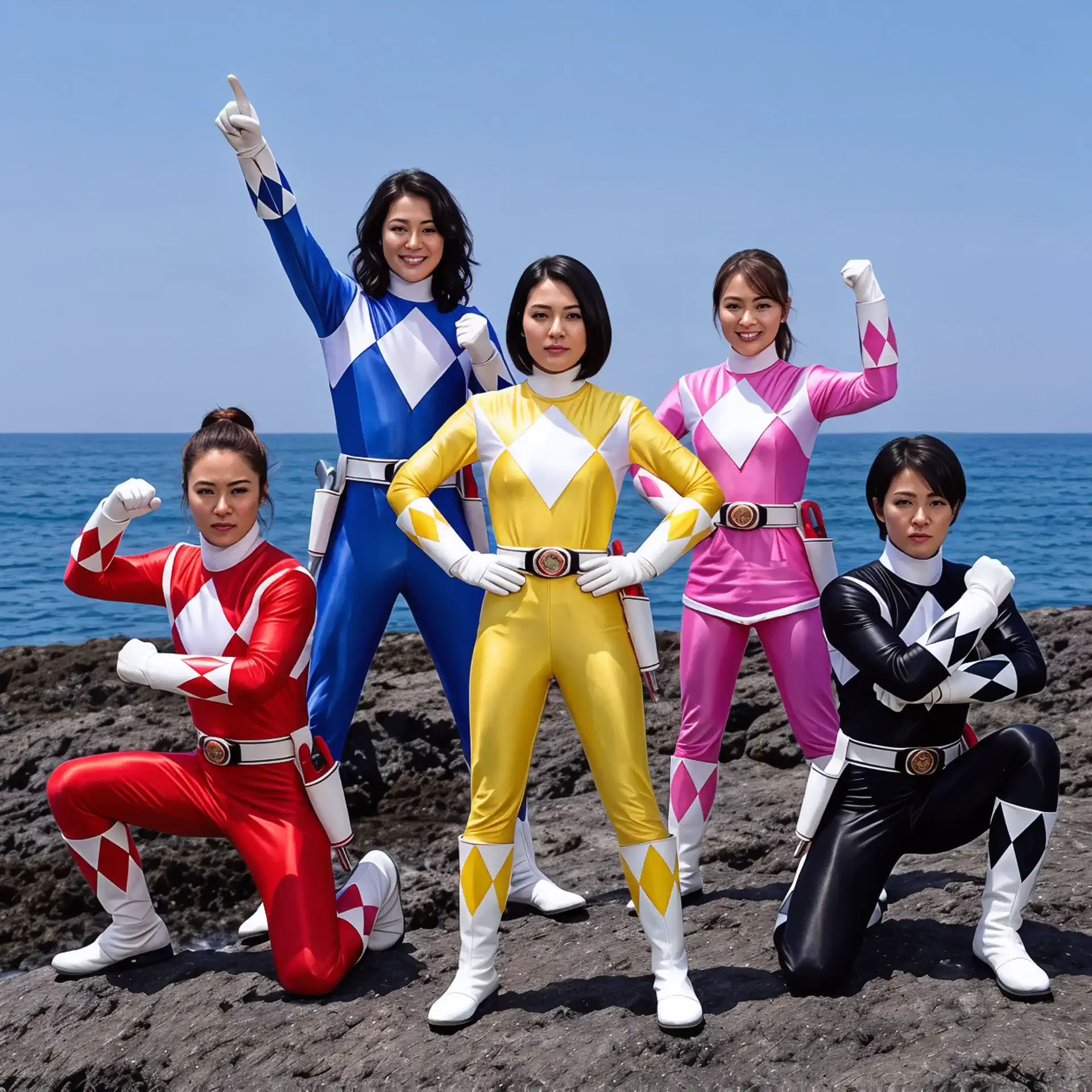 All-women Power Rangers ready for action! 🦸‍♀️