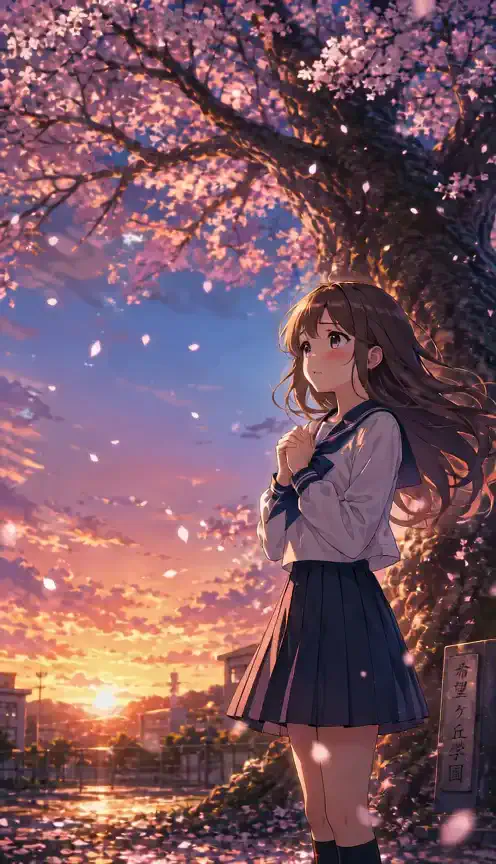 夕暮れの桜、胸がいっぱいになる🌸