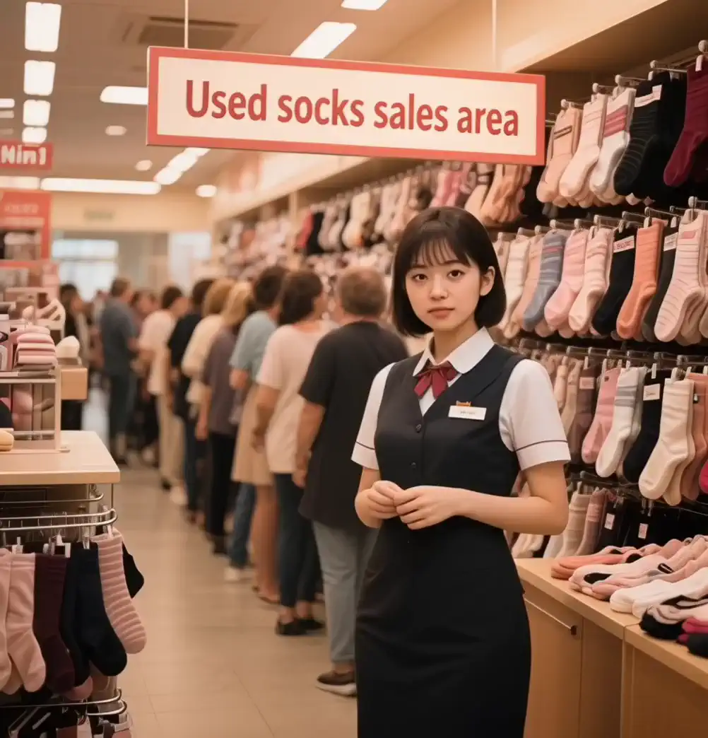 古着靴下売り場に大行列😮