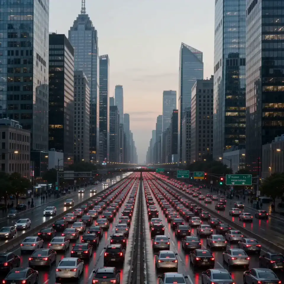 Rush hour blues 🚗 Even the sky's in a hurry
