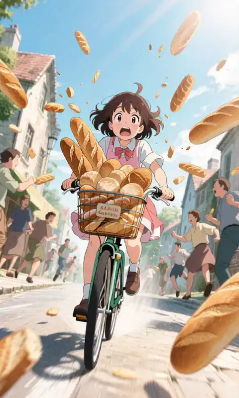 Oh no! All my baguettes are flying away! 🥖