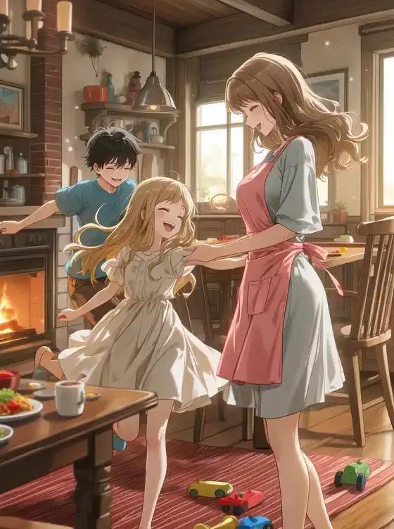 日だまりのリビングで、家族みんなで💃