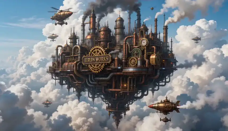 空中スチームパンク工場