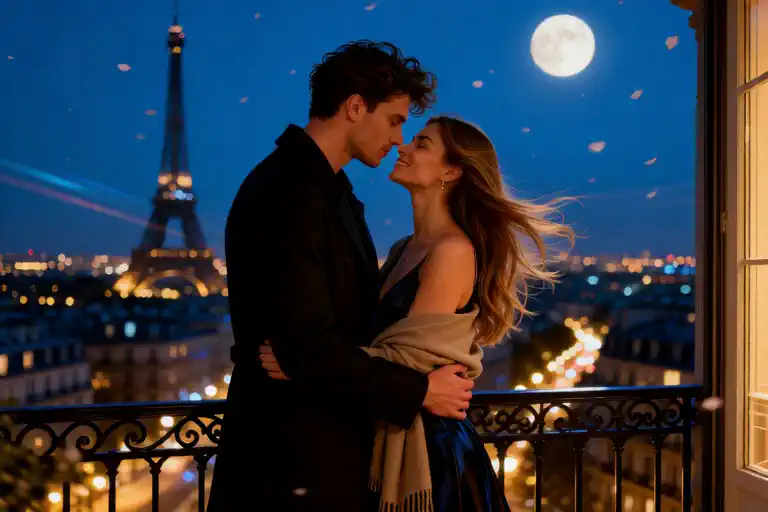 Paris Midnight Kiss