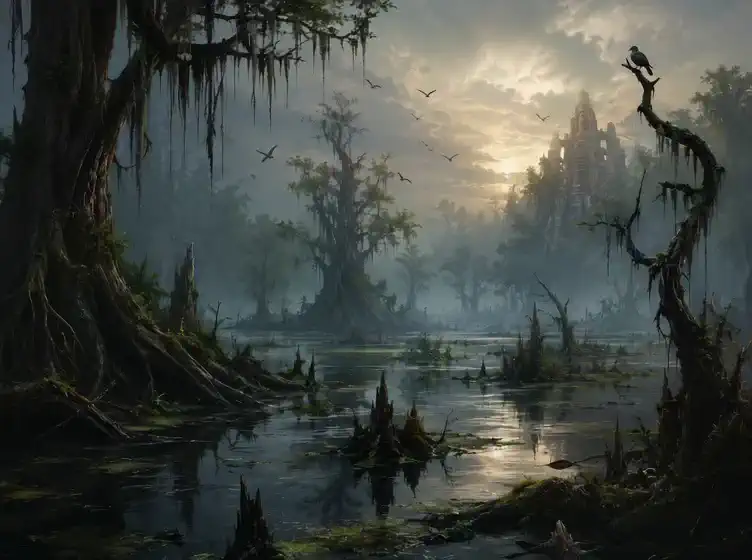 This misty swamp hides ancient secrets 🌫️