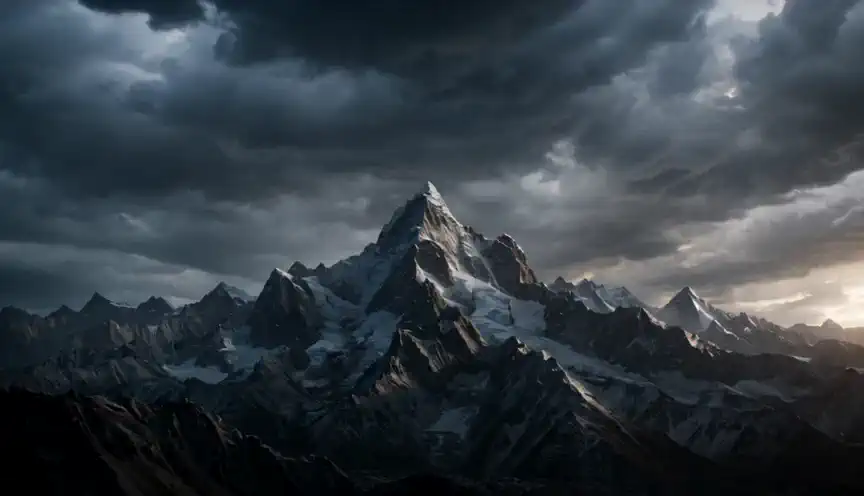 The last ray of light hits the peak ⛰️