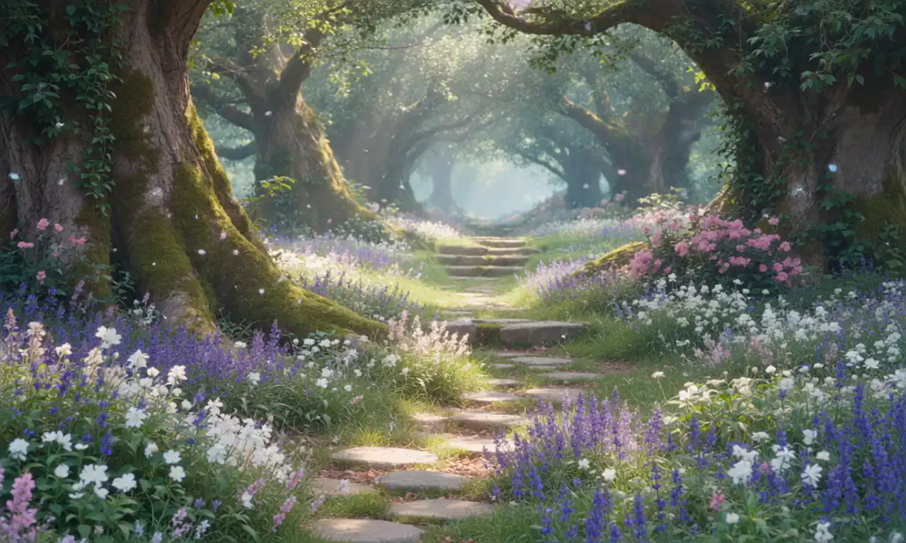 幻想的な森のアニメ風動画生成