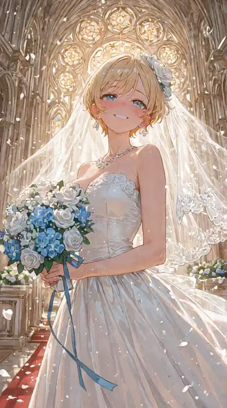 Blushing anime bride is so lovely 🥹