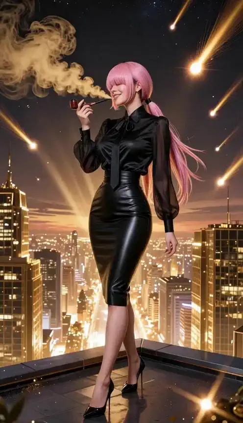 Blessing of Golden Glitter 🌌🏙️ – Into the intense smoke 🚬💨