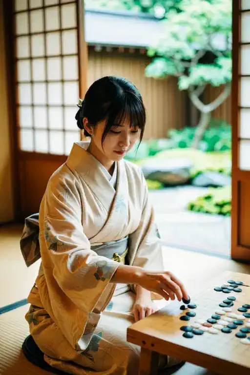 和風庭院裡，落子的瞬間🪭