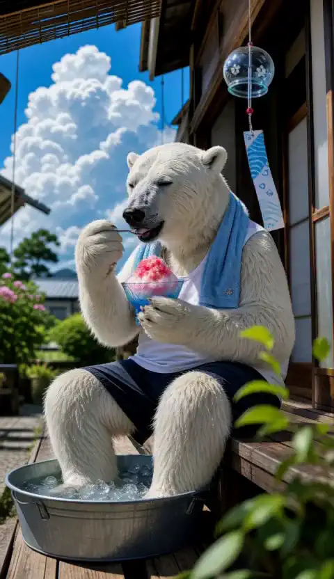 夏の白熊