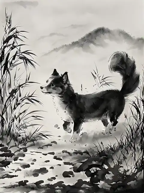 Ink wash painting