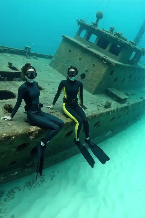Freedive girls, underwater style