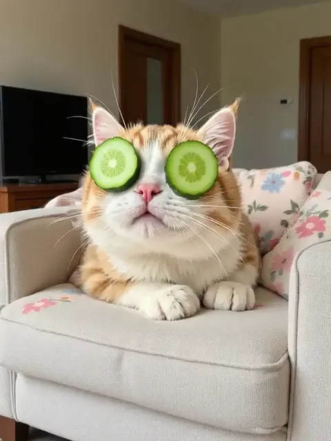 Máscara facial de pepino para mascotas adorables