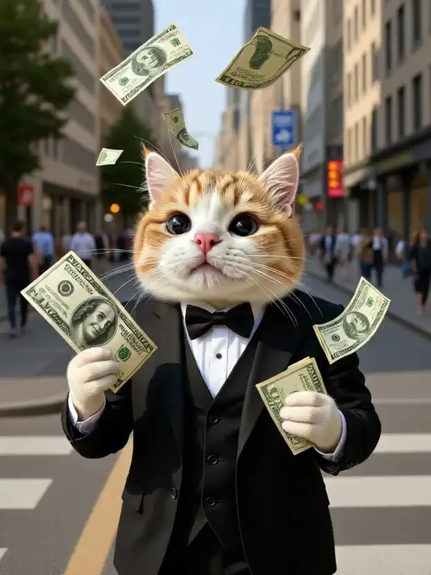 Animais de estimação fofos gastando dinheiro