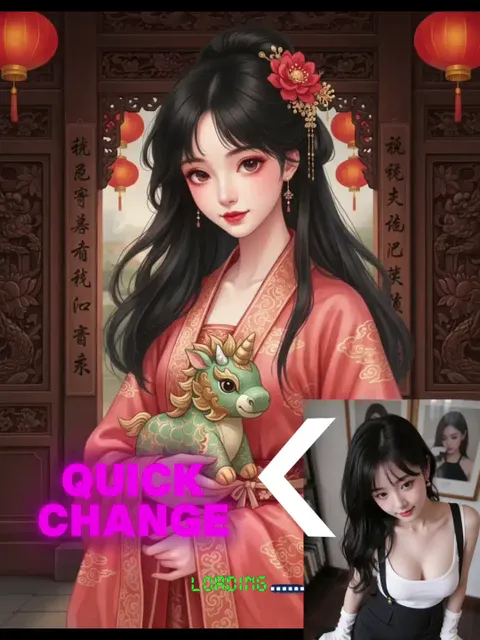 Mädchen und kleiner Qilin