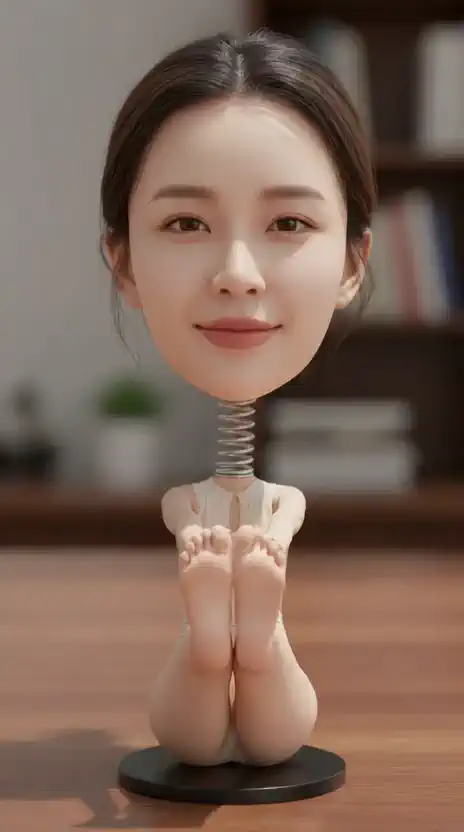 One-click transformation into a spring toy