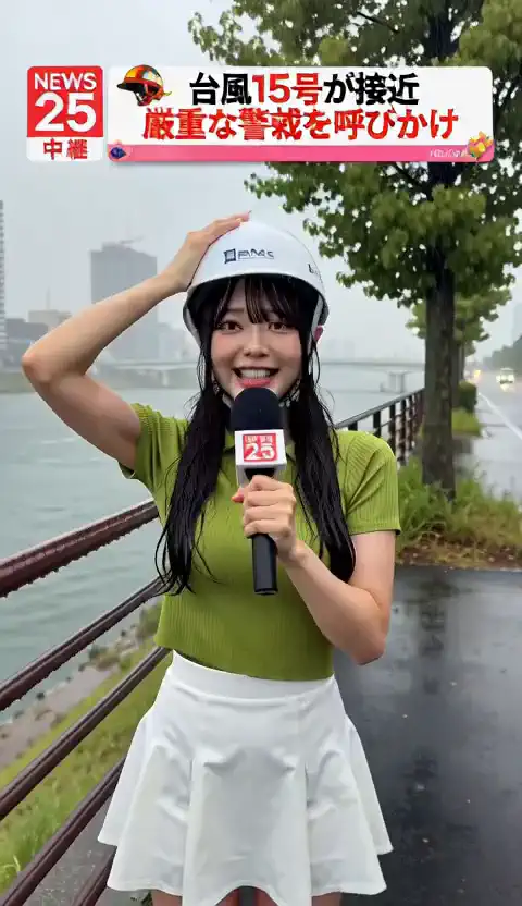 10s Video: Reporter Reporting During a Storm