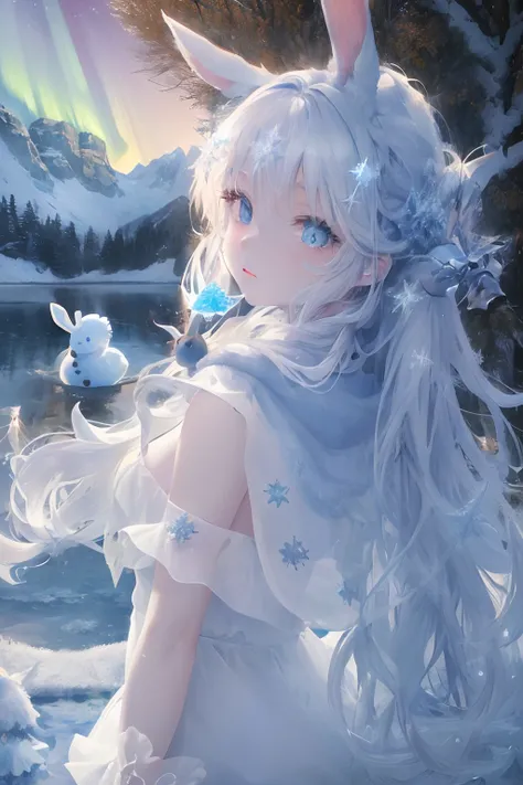 art by Cornflower, dreamy
(original, (masterpiece), (illustration:1.1), (detailed and beautiful), (perfect details), (unity CG 8K wallpaper:1.05), (beautiful and clear background:1.25), (depth of field:0.75), (1 (cute young girl:0.9) with long blanck silve...