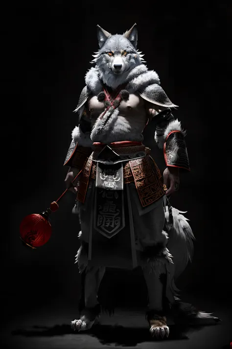 full length shot, wolf anthropomorphism, shaman wizard, chinese ink style,amazing epic chinese ancient theme, martial arts style...