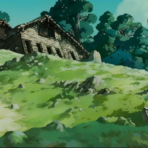 house in the woods studio_ghibli_anime_style style