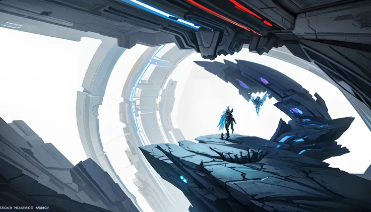 Conceptart,Concept Art,SamWho,mksks style, species,overlooking chasm